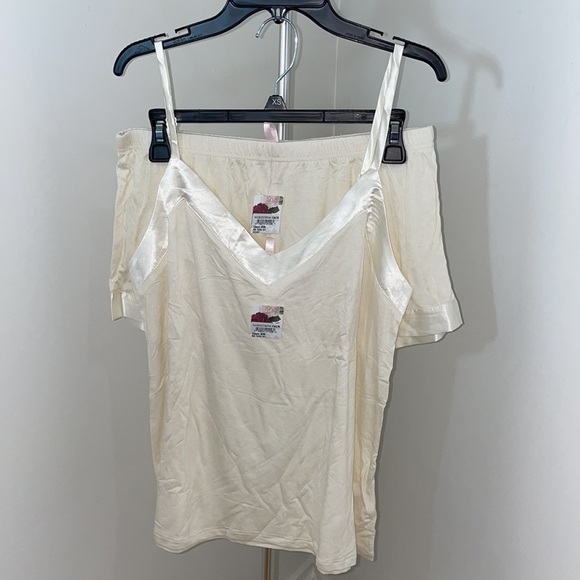 New Cozy Rozy Satin Trim Tank & Shorts Pajamas Set - Picture 5 of 16